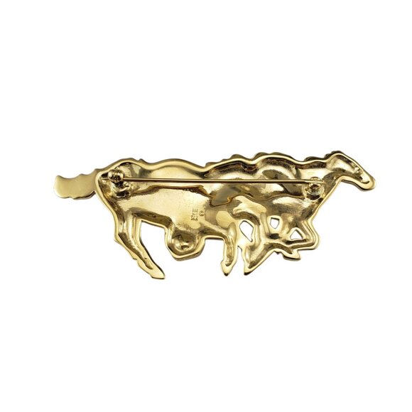 James Avery 14K Yellow Gold Running Horses Pin/Brooch #22978 - Picture 4 of 6
